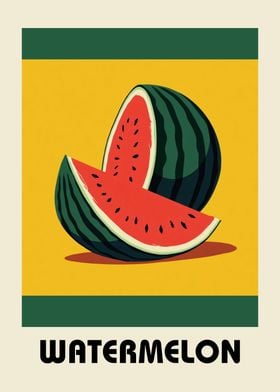 Watermelon Illustration Fruit Bauhaus Art