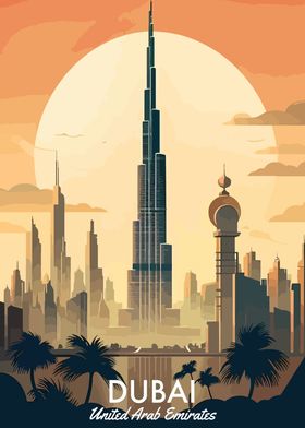 Dubai Skyline Poster