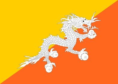 Bhutanese Flag | འབྲུག་དར་ལྕོག  