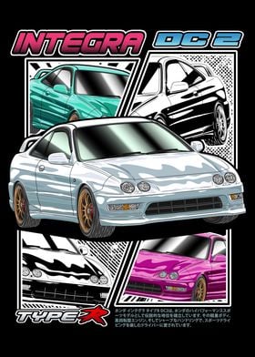 JDM Honda Integra Type R DC2 Comic Style