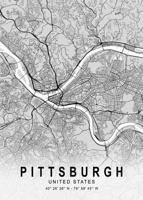 Pittsburgh Light City Map