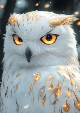 Snowy Owl with Golden Feathers