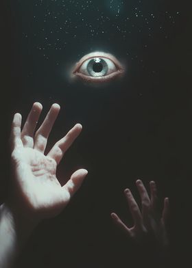 Giant Eye and Reaching Hands