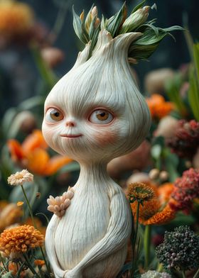 Garlic Creature in Flowers