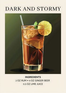 Dark and Stormy Cocktail