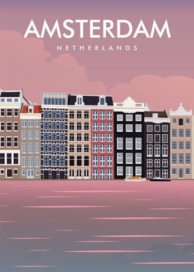 Amsterdam Netherlands Travel Print