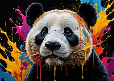 Panda in Color Splash