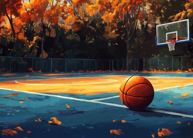 Basketball Court Autumn