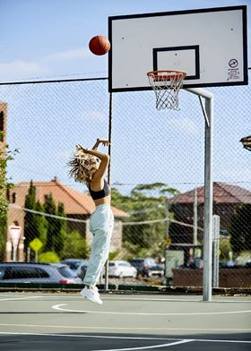 Woman Shooting Basketball