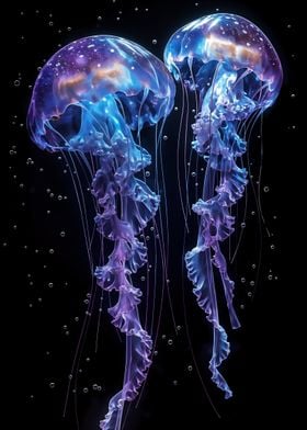 Glowing Jellyfish Duo