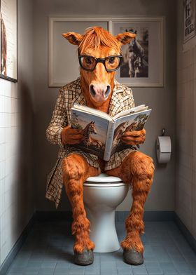 Horse in Bathroom Reading