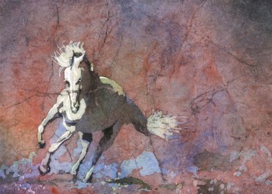 White Horse Watercolor