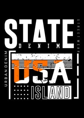 State Denim USA Island Graphic