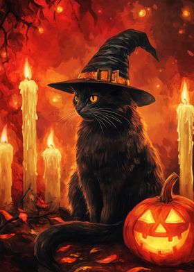 Black Cat Witch Halloween