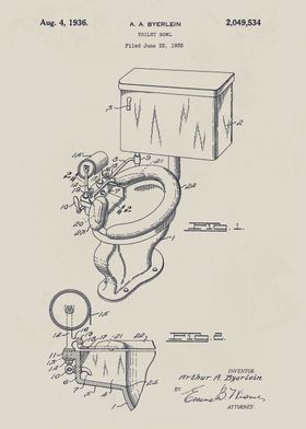 Toilet Bowl Patent Drawing