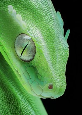 Green Snake Close-up