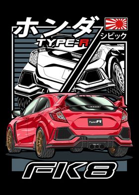 JDM Honda Civic Type R FK8 Comic Style