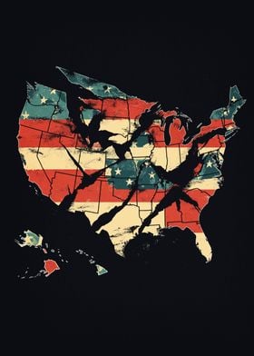 Cracked USA Map