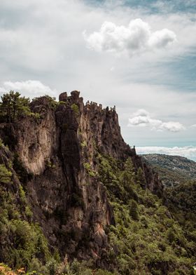 Mountain Cliff with Ruins