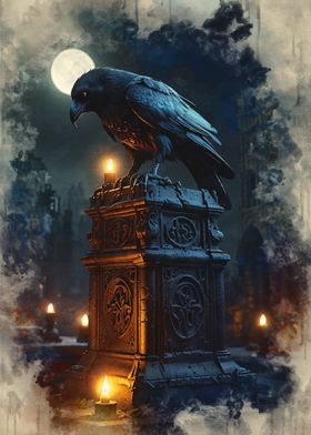 Raven on a Tombstone