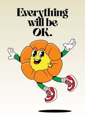 Smiling Flower Character Motivational Quote