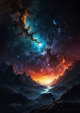 Starry Mountain Landscape