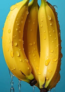 Water Droplets on Bananas