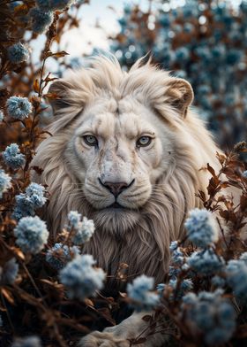 Beautiful White Lion in Bloom