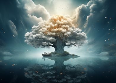 Mystical Tree and Boat