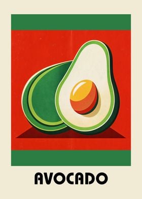 Avocado Vintage Poster Bauhaus Art