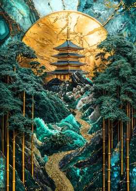 Bamboo Grove Temple Art