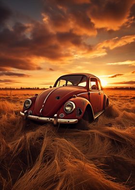 Vintage Beetle Sunset