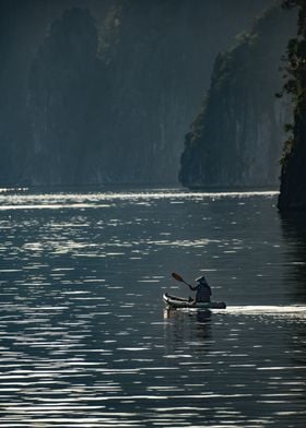 Kayaking in Ha Long Bay