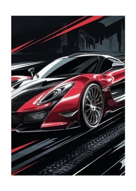 Red Sports Car Illustration