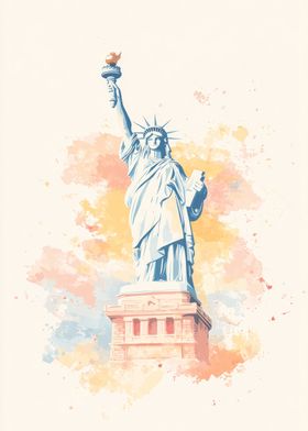 Statue of Liberty Watercolor