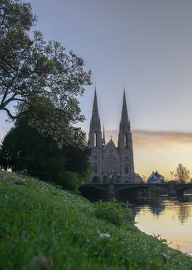 Church by the River - Strasbourg, Alsace, France