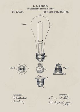 Edison Incandescent Lamp Patent