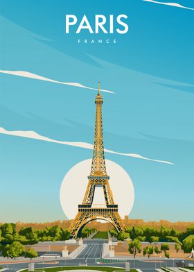 Paris France Travel Poster