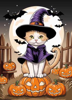 Halloween Witch Cat