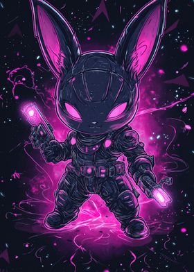 Cyberpunk Bunny Warrior