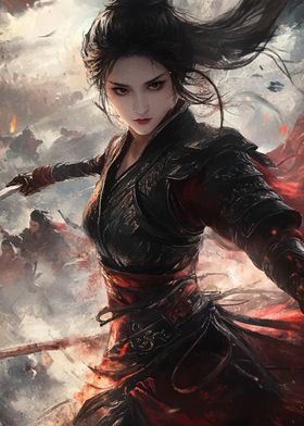 Warrior Woman in Red