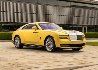 Yellow Rolls Royce Coupe