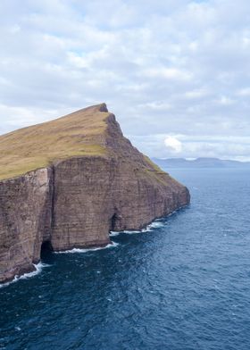 Sea Cliffs and Ocean in Faroe Islands 