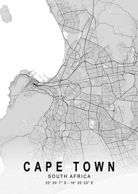 Cape Town Light City Map