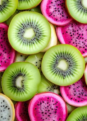 Kiwi and Dragon Fruit Slices