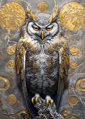 Golden Owl Guardian Majesty