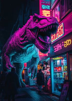 T-Rex in Neon City