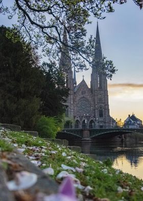 Church by the River - Strasbourg, Alsace, France