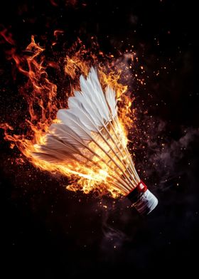 Flaming Badminton Shuttlecock