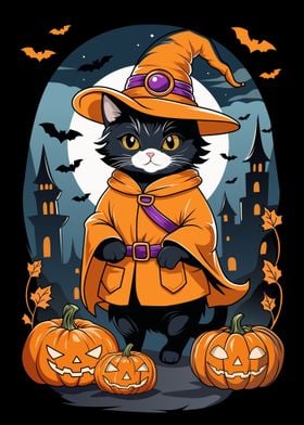 Halloween Wizard Cat